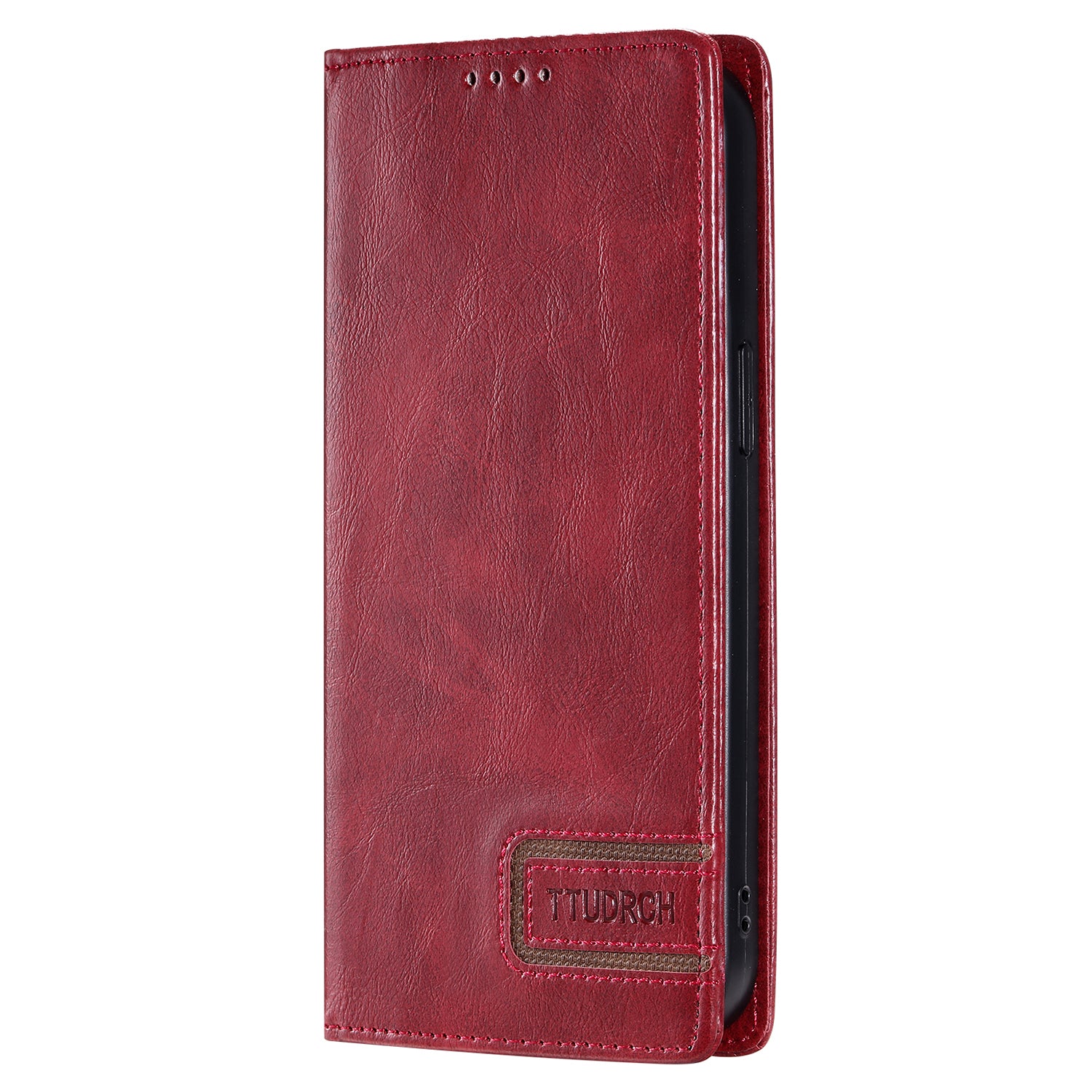TTUDRCH Style 007 For iPhone 15 RFID Blocking Cover Phone Leather Case with Stand Wallet - Red
