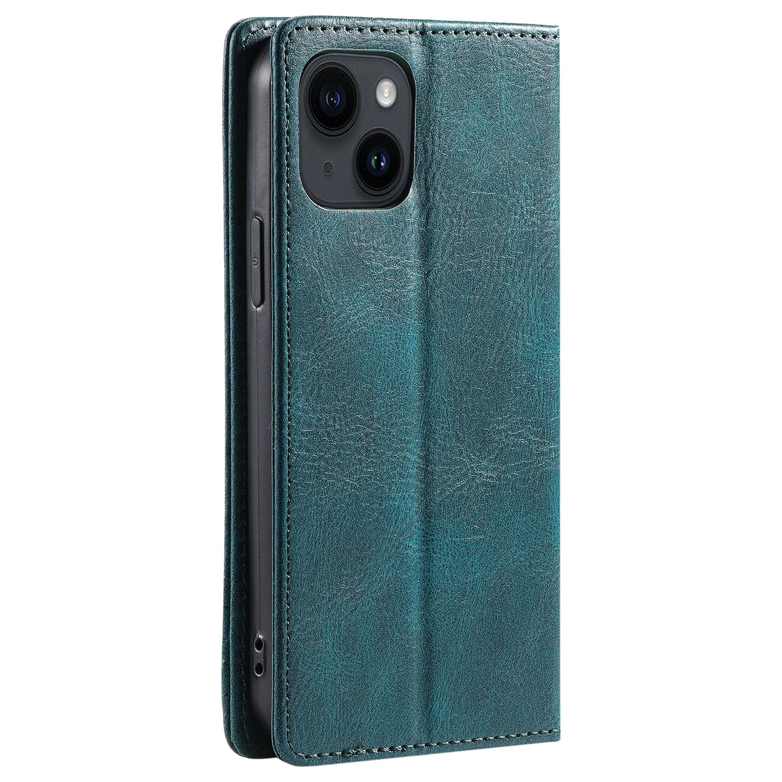 TTUDRCH Style 007 For iPhone 15 RFID Blocking Cover Phone Leather Case with Stand Wallet - Green