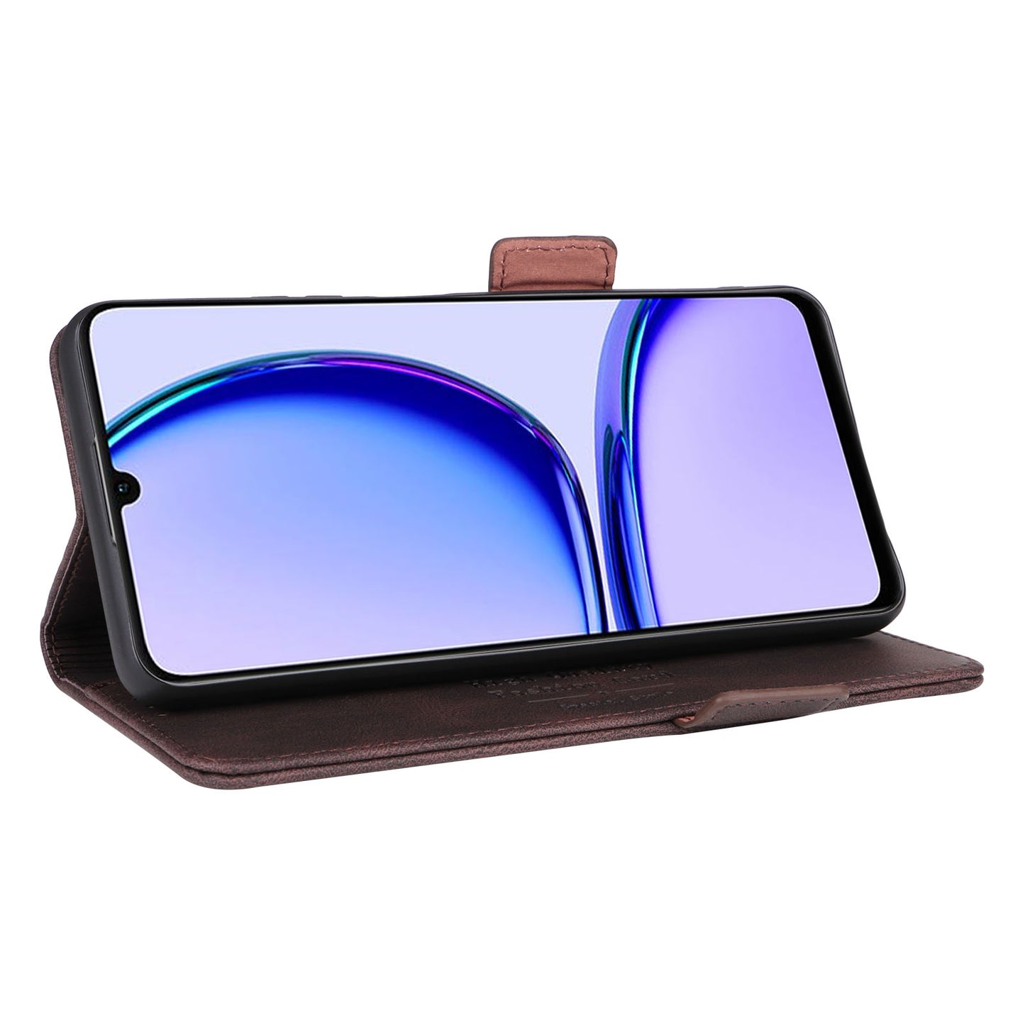 Uniqkart for Realme C53 4G / Narzo N53 4G Phone Wallet Case PU Leather Hardware Decor Stand Cover - Coffee