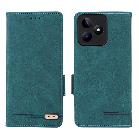 Uniqkart for Realme C53 4G / Narzo N53 4G Phone Wallet Case PU Leather Hardware Decor Stand Cover - Blue