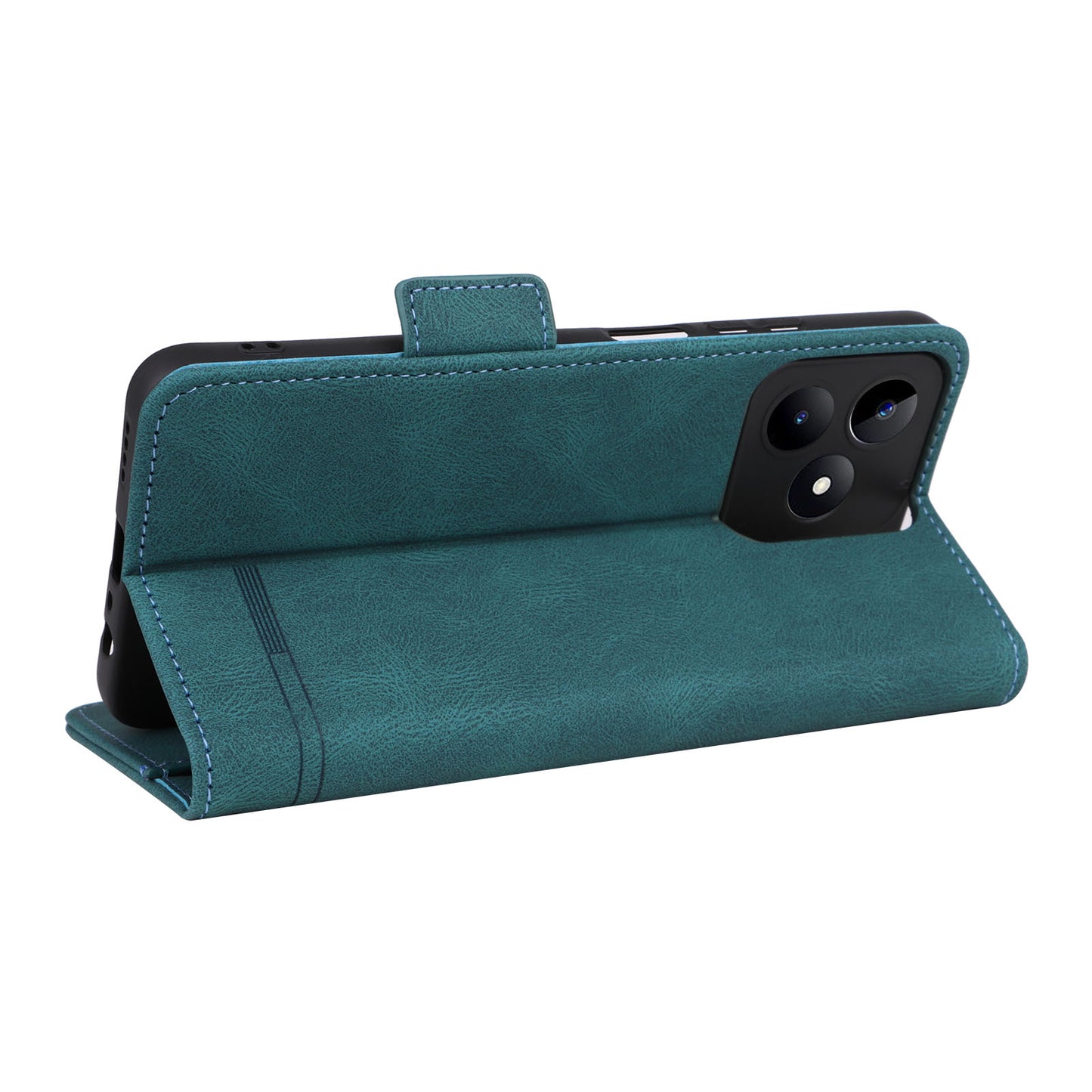 Uniqkart for Realme C53 4G / Narzo N53 4G Phone Wallet Case PU Leather Hardware Decor Stand Cover - Blue