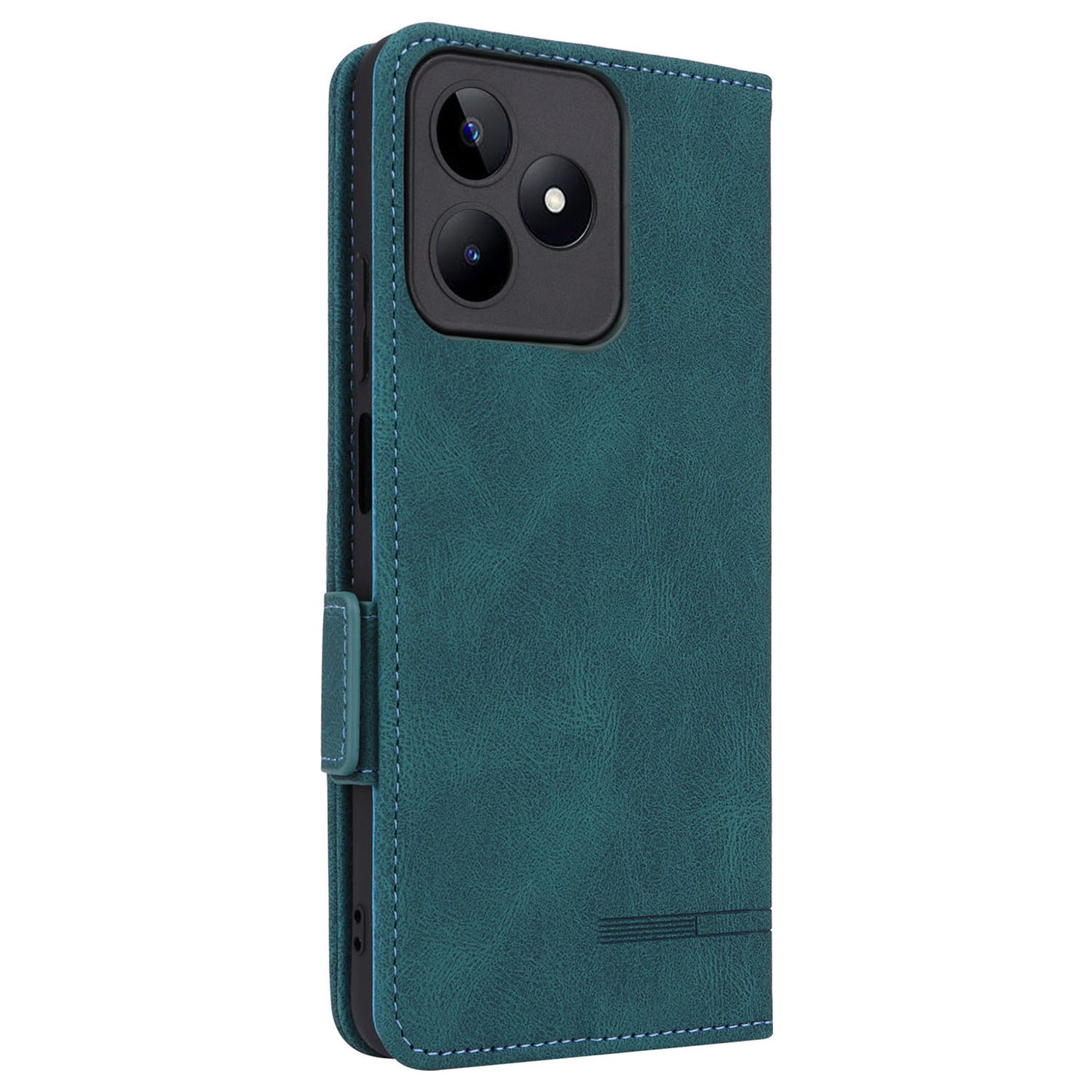 Uniqkart for Realme C53 4G / Narzo N53 4G Phone Wallet Case PU Leather Hardware Decor Stand Cover - Blue