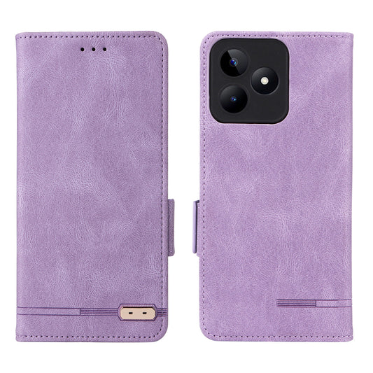 Uniqkart for Realme C53 4G / Narzo N53 4G Phone Wallet Case PU Leather Hardware Decor Stand Cover - Purple