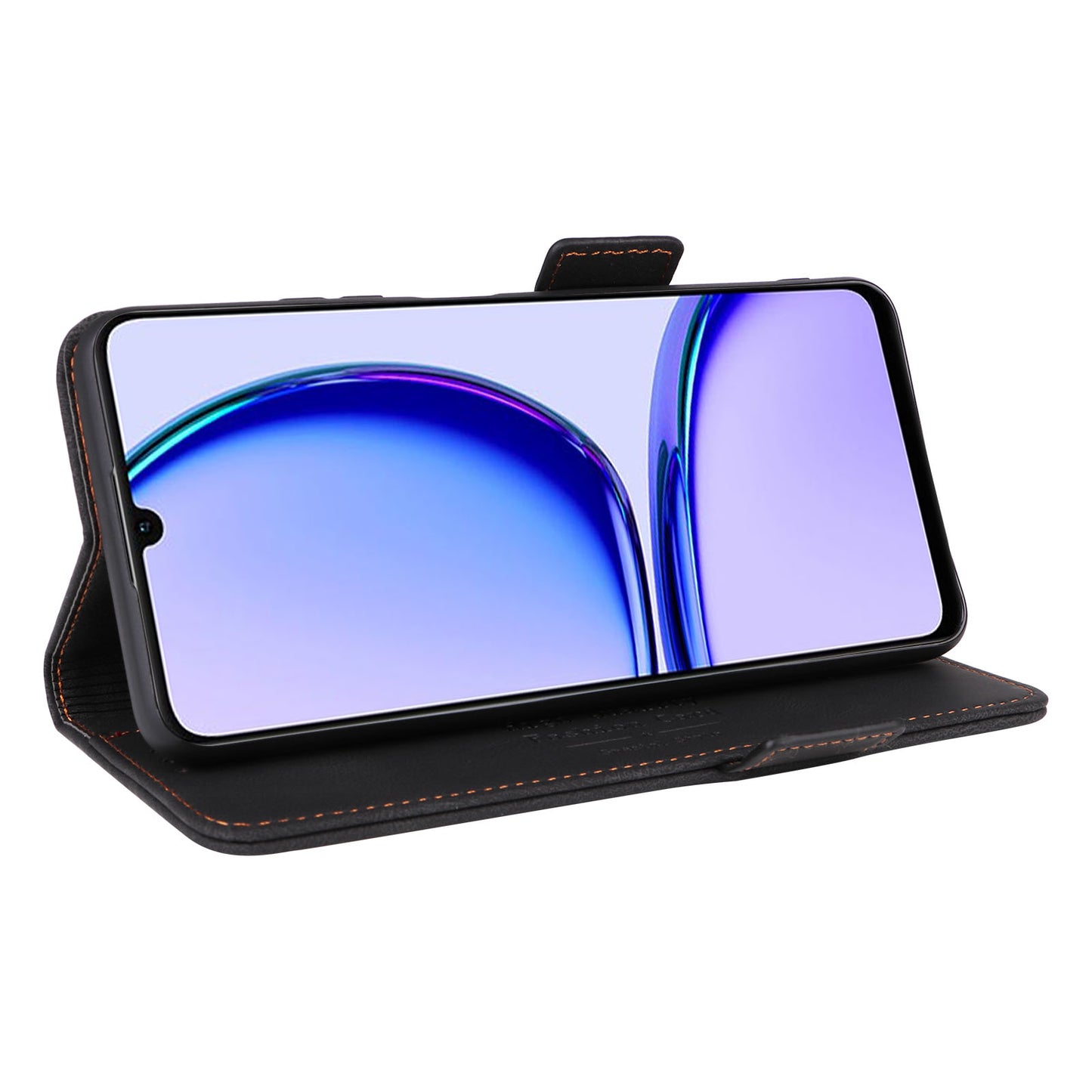 Uniqkart for Realme C53 4G / Narzo N53 4G Phone Wallet Case PU Leather Hardware Decor Stand Cover - Black