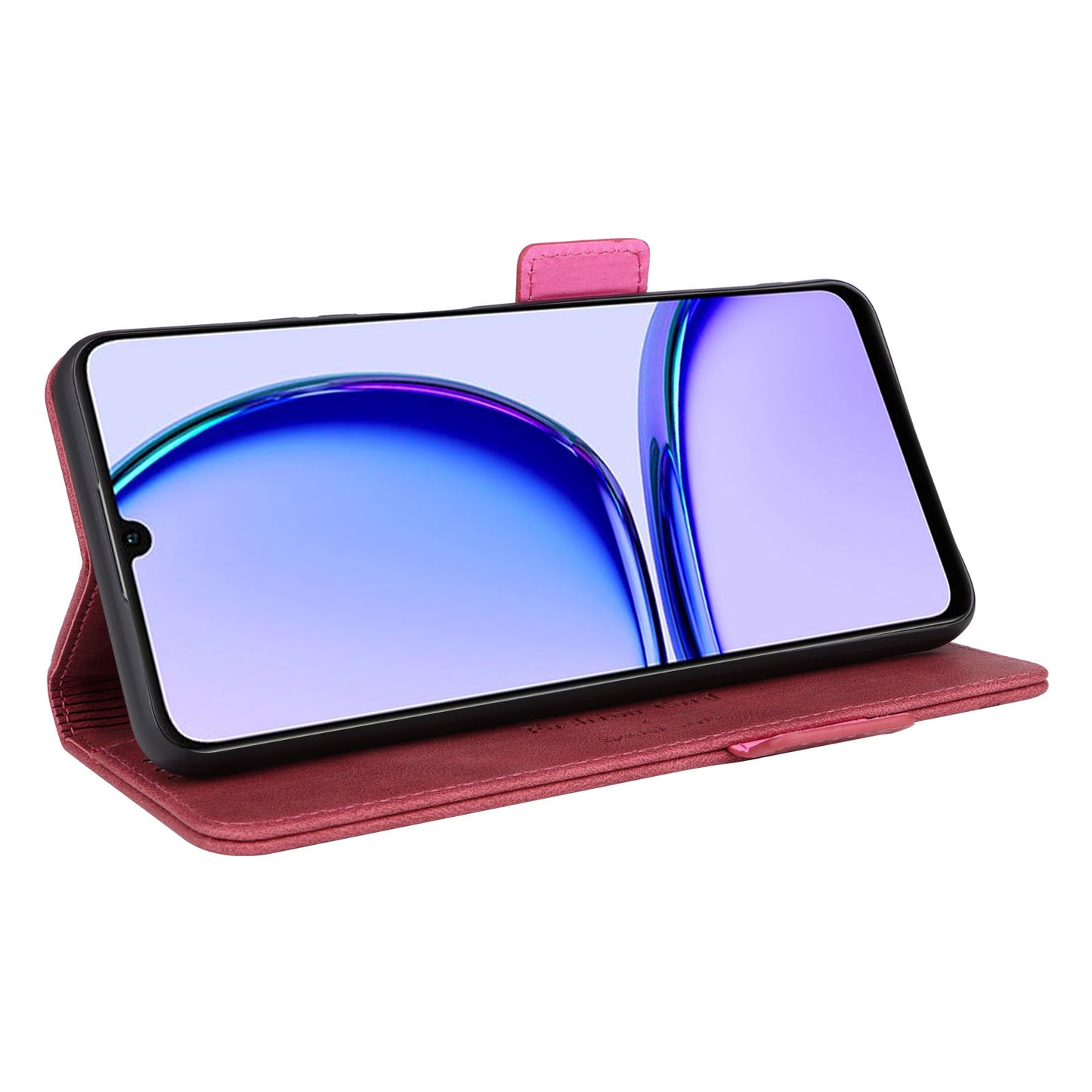 Uniqkart for Realme C53 4G / Narzo N53 4G Phone Wallet Case PU Leather Hardware Decor Stand Cover - Rose