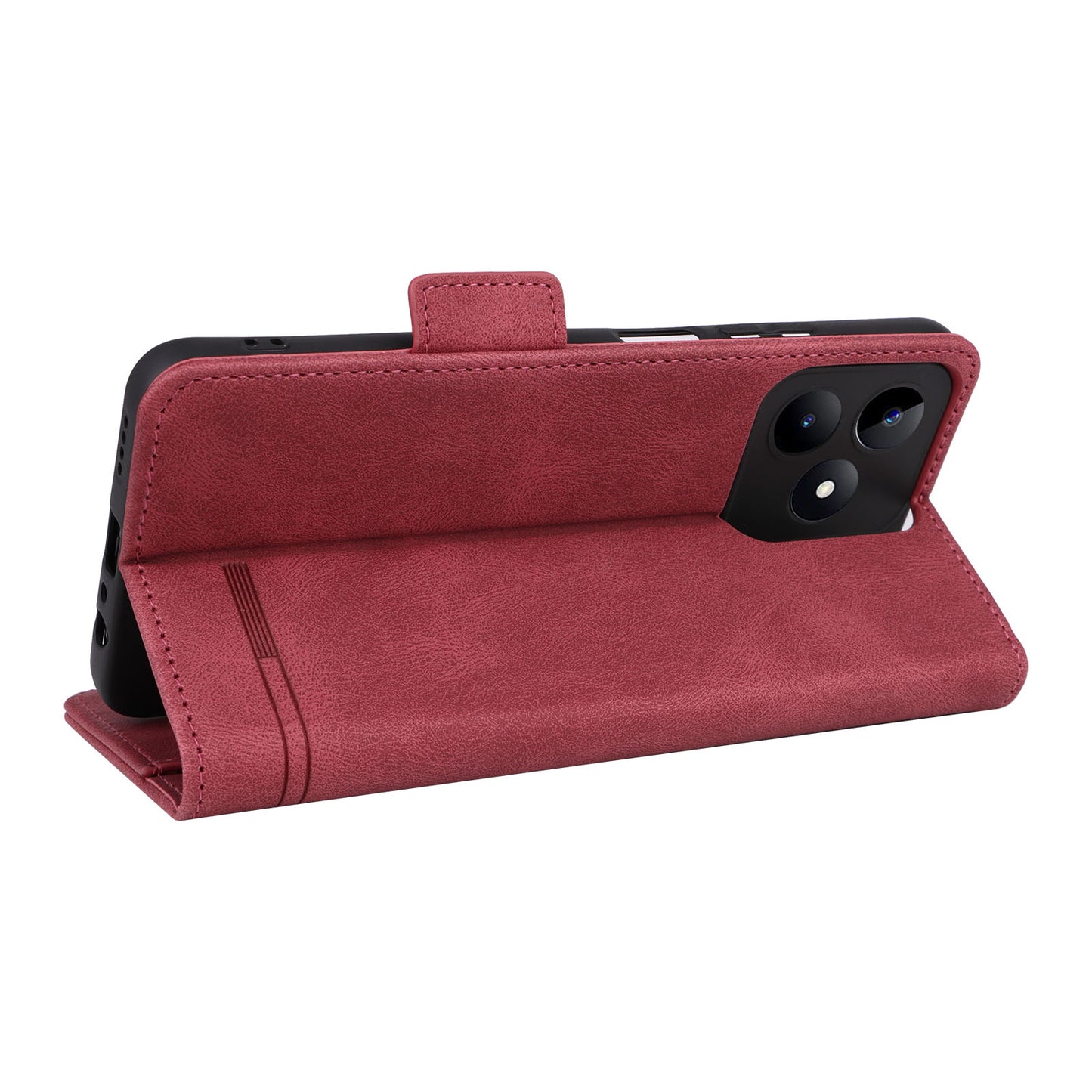 Uniqkart for Realme C53 4G / Narzo N53 4G Phone Wallet Case PU Leather Hardware Decor Stand Cover - Rose