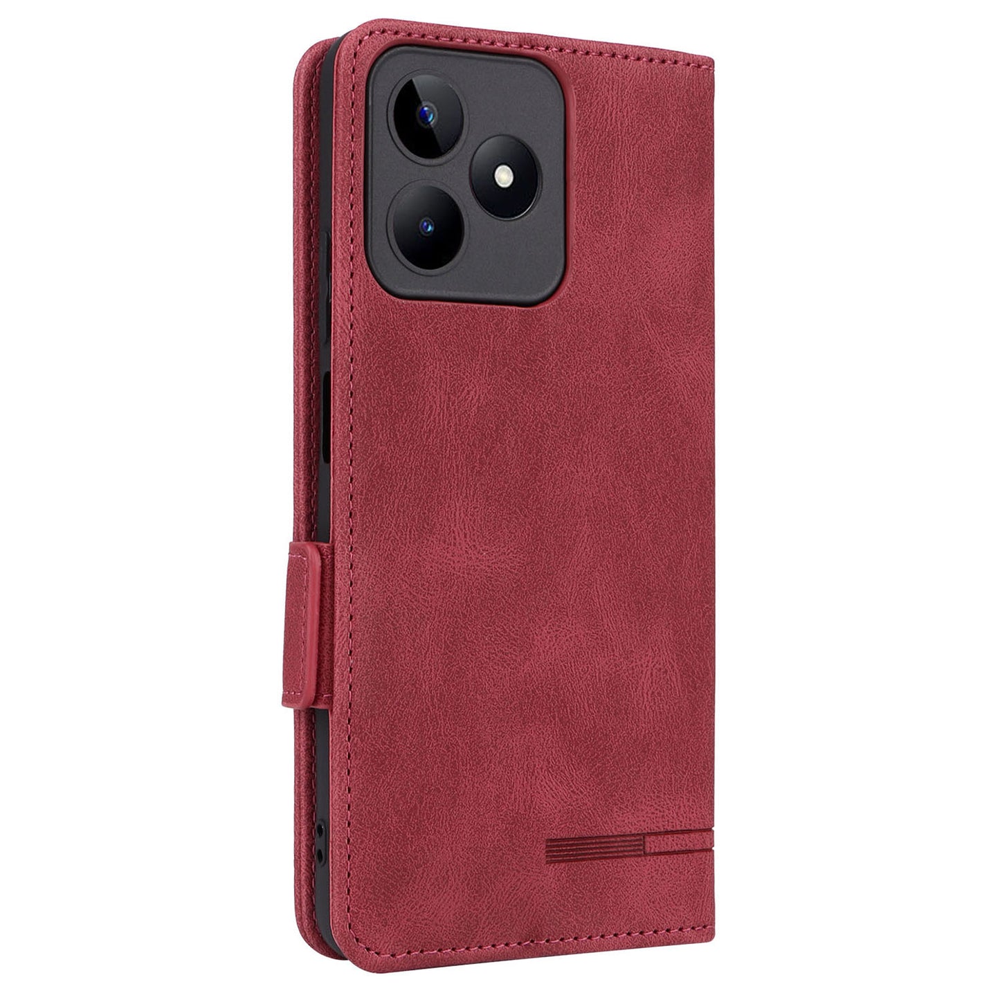 Uniqkart for Realme C53 4G / Narzo N53 4G Phone Wallet Case PU Leather Hardware Decor Stand Cover - Rose