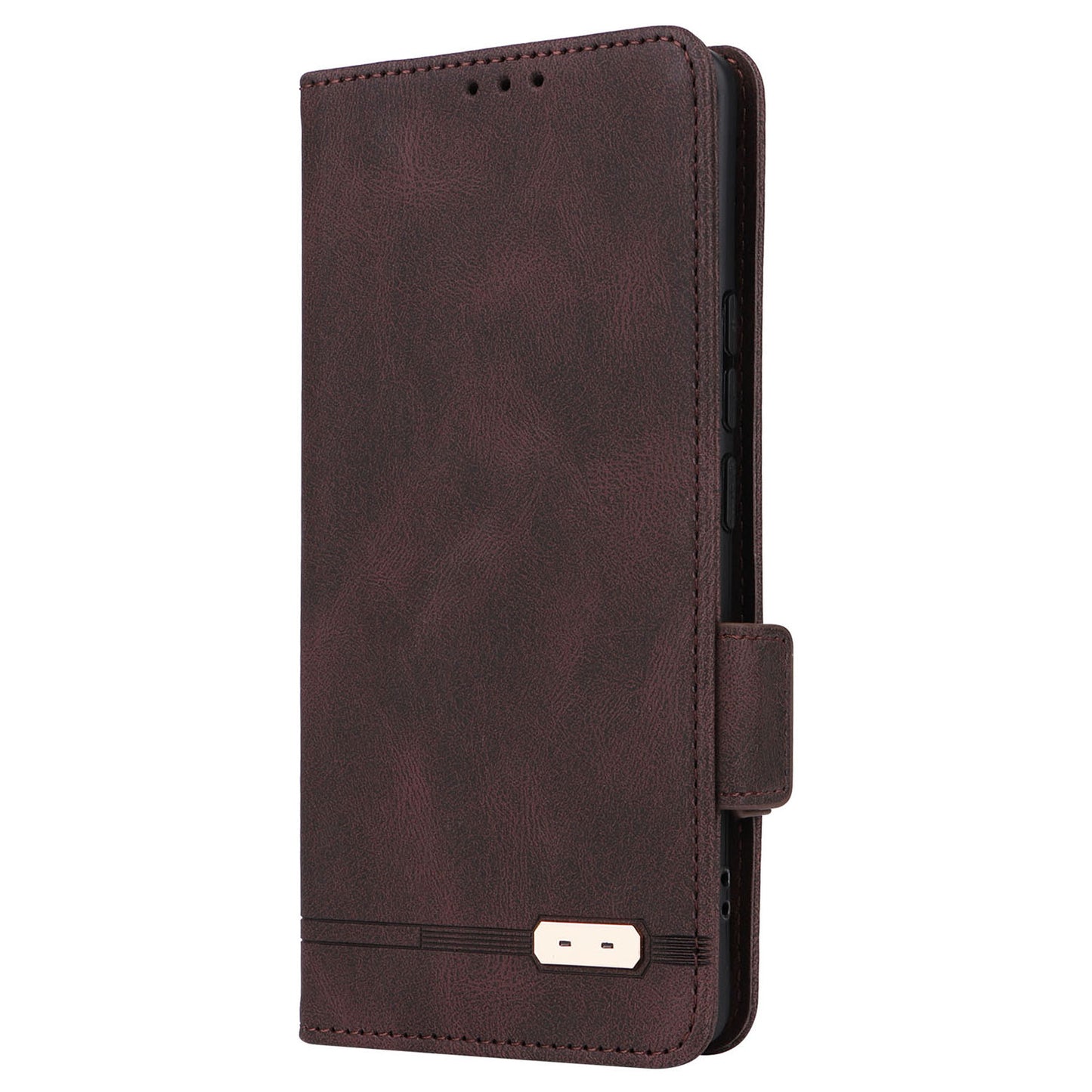 Uniqkart for Xiaomi Civi 3 5G Hardware Decor PU Leather Phone Case Stand Phone Wallet Cover - Coffee