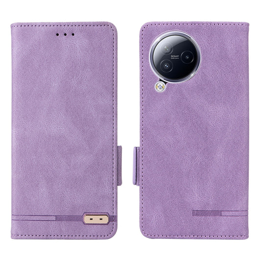 Uniqkart for Xiaomi Civi 3 5G Hardware Decor PU Leather Phone Case Stand Phone Wallet Cover - Purple