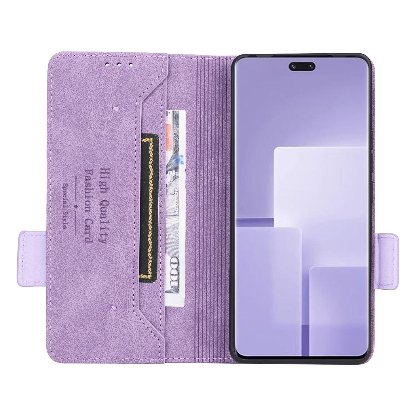 Uniqkart for Xiaomi Civi 3 5G Hardware Decor PU Leather Phone Case Stand Phone Wallet Cover - Purple