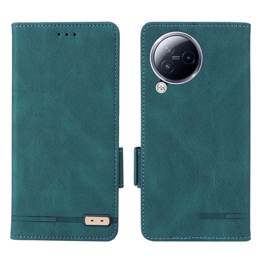 Uniqkart for Xiaomi Civi 3 5G Hardware Decor PU Leather Phone Case Stand Phone Wallet Cover - Blue