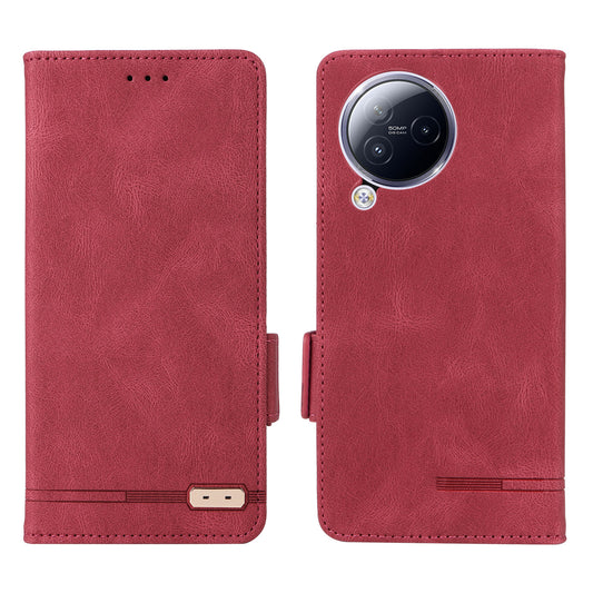 Uniqkart for Xiaomi Civi 3 5G Hardware Decor PU Leather Phone Case Stand Phone Wallet Cover - Rose