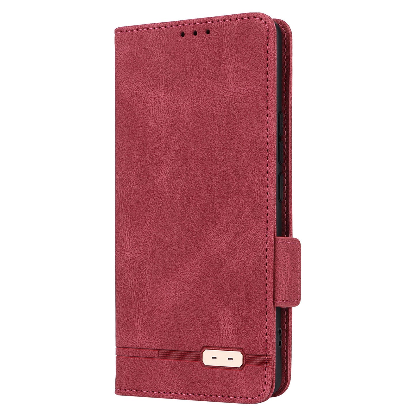 Uniqkart for Xiaomi Civi 3 5G Hardware Decor PU Leather Phone Case Stand Phone Wallet Cover - Rose