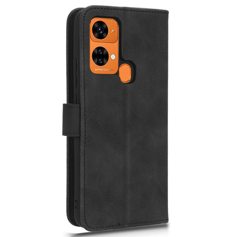 PU Leather Phone Wallet Case for Oukitel C33 , Skin-touch Stand Anti-drop Phone Cover - Black