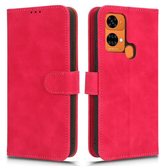PU Leather Phone Wallet Case for Oukitel C33 , Skin-touch Stand Anti-drop Phone Cover - Rose