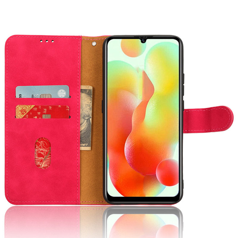 PU Leather Phone Wallet Case for Oukitel C33 , Skin-touch Stand Anti-drop Phone Cover - Rose