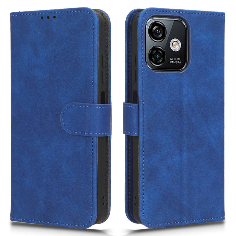 Uniqkart for Ulefone Note 16 Pro Stand Wallet Cell Phone Case Skin-touch PU Leather + TPU Phone Cover - Blue