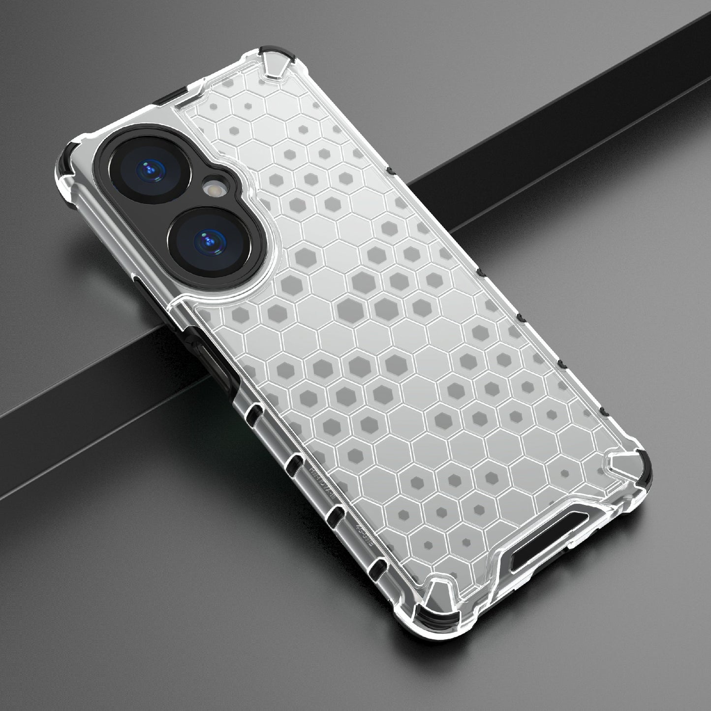 Uniqkart for Huawei Nova 11i Honeycomb Texture TPU+PC Cover Drop-proof Phone Case - Grey