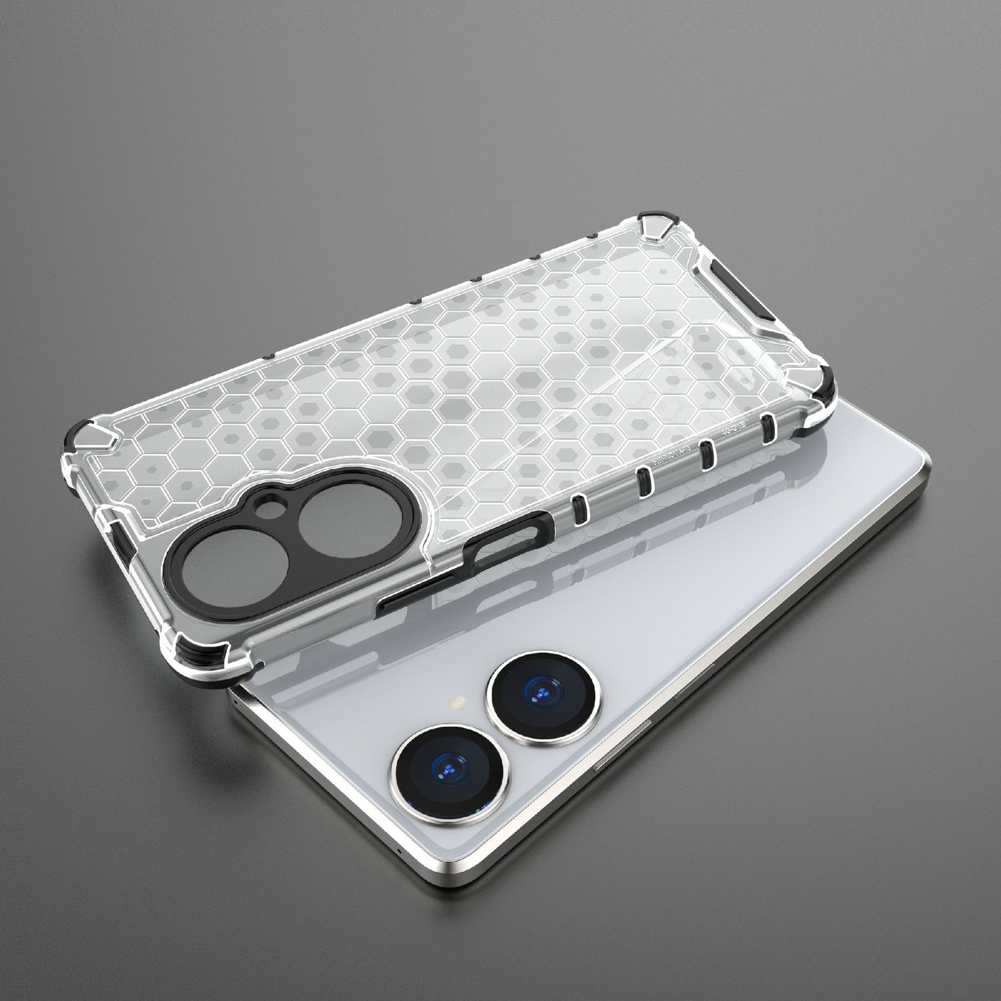 Uniqkart for Huawei Nova 11i Honeycomb Texture TPU+PC Cover Drop-proof Phone Case - Grey