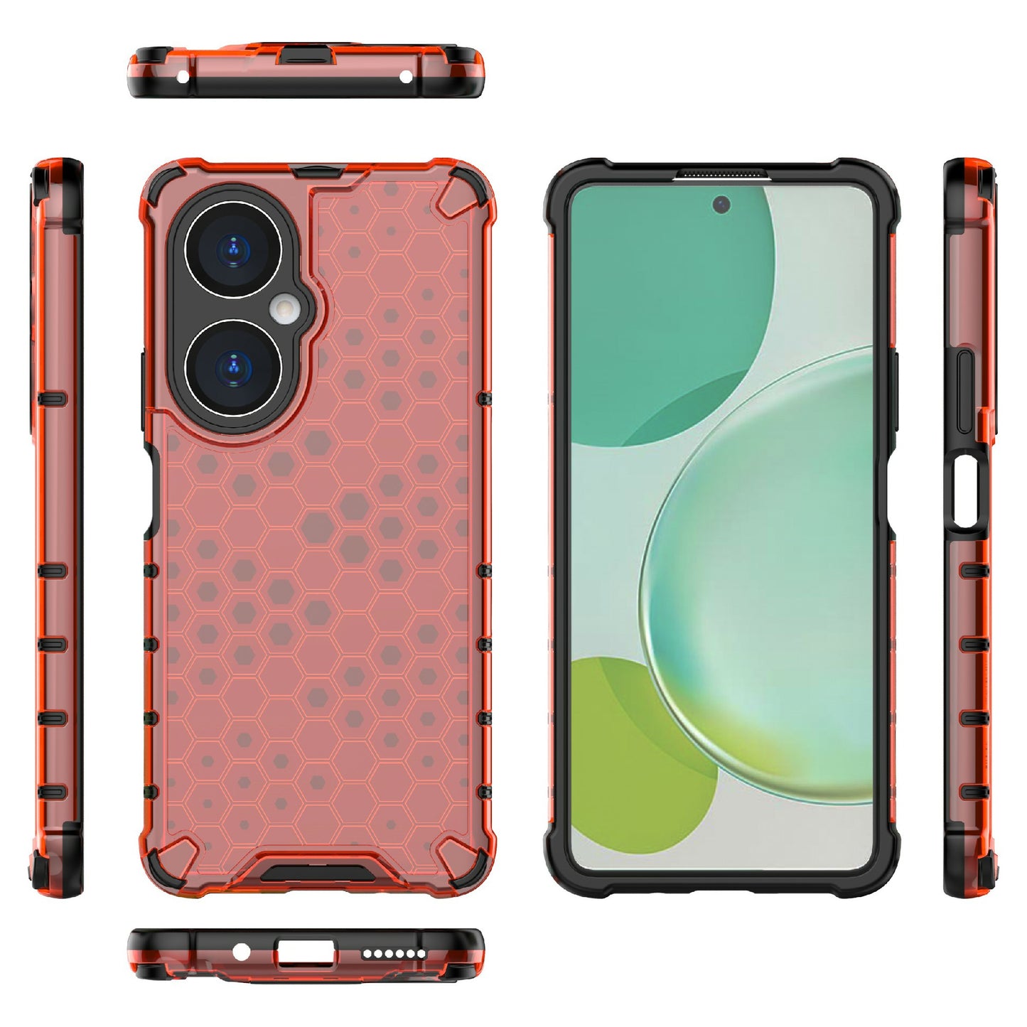 Uniqkart for Huawei Nova 11i Honeycomb Texture TPU+PC Cover Drop-proof Phone Case - Red