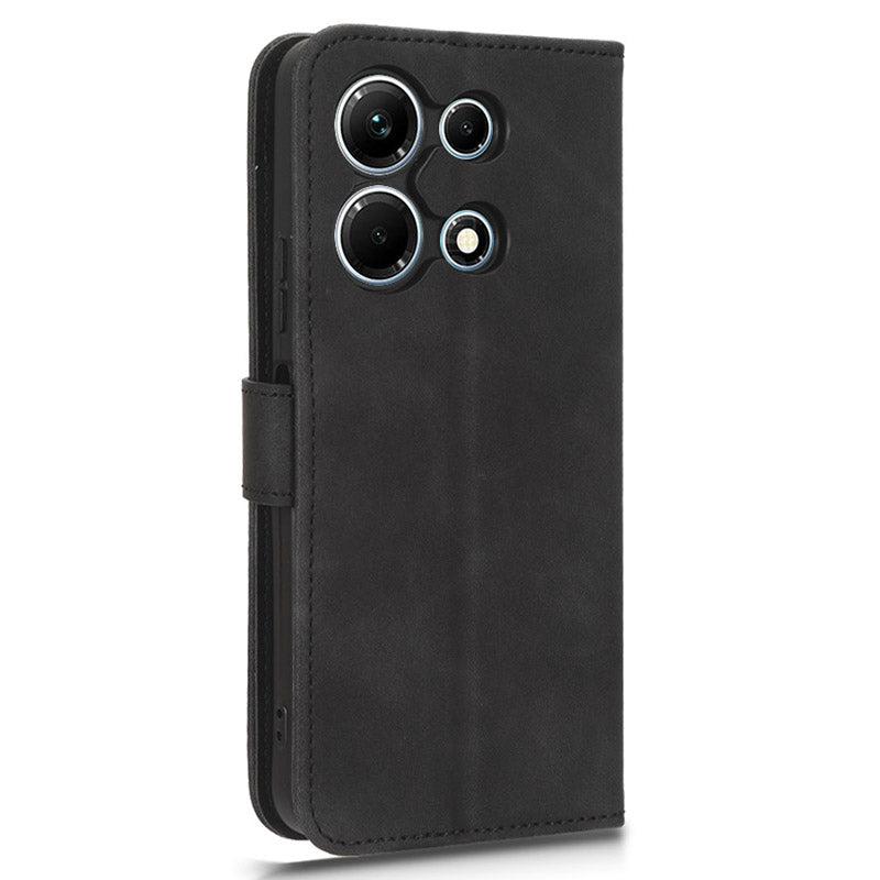 Uniqkart for Infinix Note 30 4G Skin-touch PU Leather Phone Case Wallet Stand Protective Phone Cover - Black