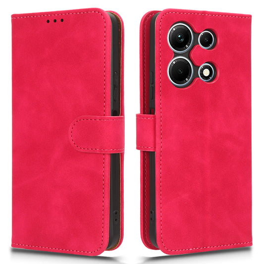 Uniqkart for Infinix Note 30 4G Skin-touch PU Leather Phone Case Wallet Stand Protective Phone Cover - Rose