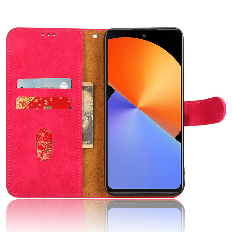 Uniqkart for Infinix Note 30 4G Skin-touch PU Leather Phone Case Wallet Stand Protective Phone Cover - Rose