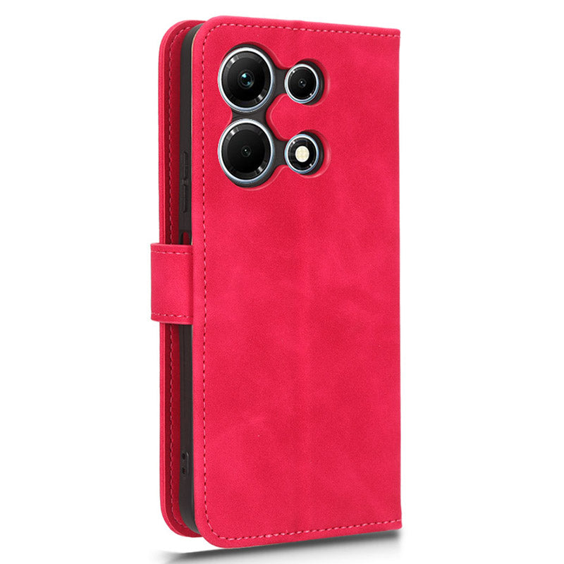 Uniqkart for Infinix Note 30 4G Skin-touch PU Leather Phone Case Wallet Stand Protective Phone Cover - Rose