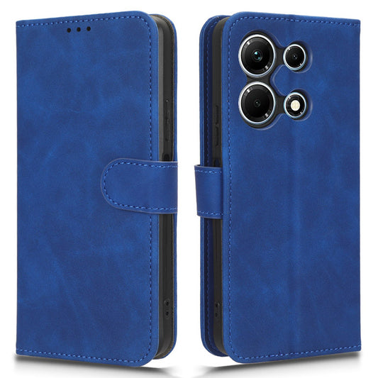Uniqkart for Infinix Note 30 4G Skin-touch PU Leather Phone Case Wallet Stand Protective Phone Cover - Blue