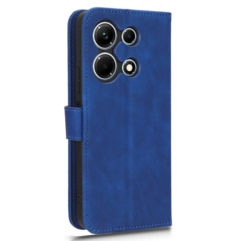 Uniqkart for Infinix Note 30 4G Skin-touch PU Leather Phone Case Wallet Stand Protective Phone Cover - Blue