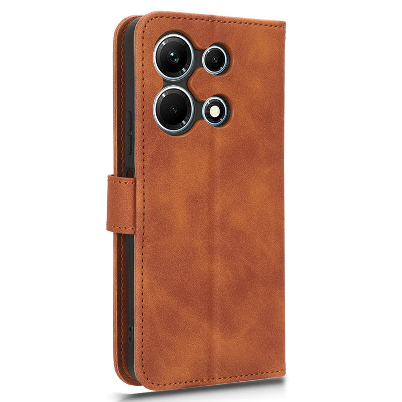 Uniqkart for Infinix Note 30 4G Skin-touch PU Leather Phone Case Wallet Stand Protective Phone Cover - Brown