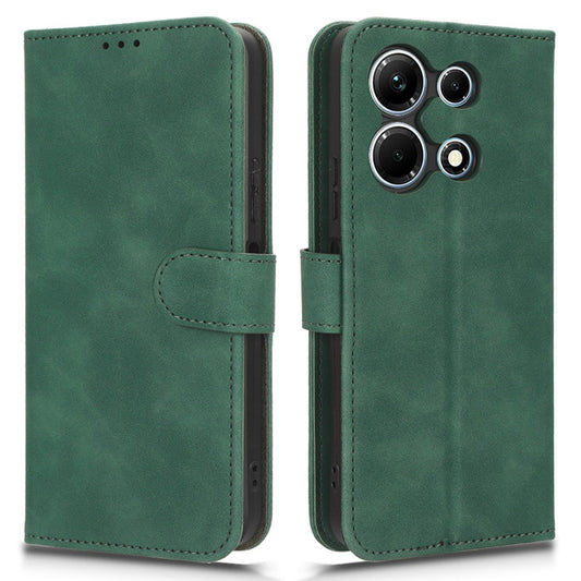 Uniqkart for Infinix Note 30 4G Skin-touch PU Leather Phone Case Wallet Stand Protective Phone Cover - Green