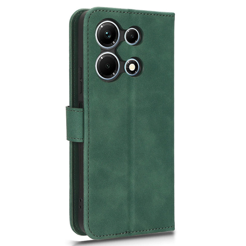 Uniqkart for Infinix Note 30 4G Skin-touch PU Leather Phone Case Wallet Stand Protective Phone Cover - Green