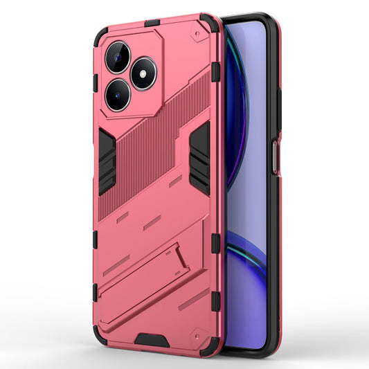 Uniqkart for Realme C53 4G Kickstand Back Case PC+TPU Shockproof Phone Cover - Rose