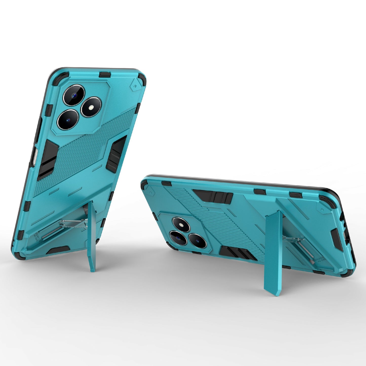 Uniqkart for Realme C53 4G Kickstand Back Case PC+TPU Shockproof Phone Cover - Baby Blue