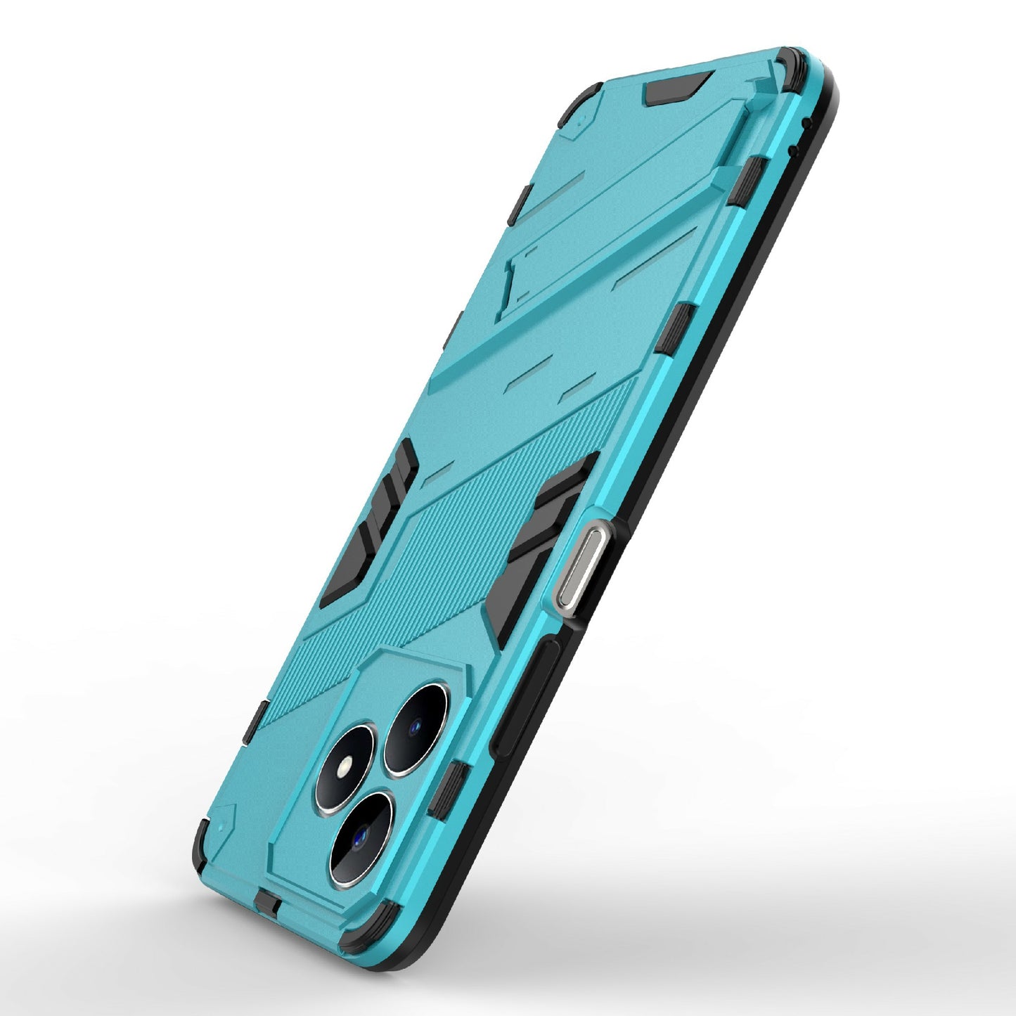 Uniqkart for Realme C53 4G Kickstand Back Case PC+TPU Shockproof Phone Cover - Baby Blue