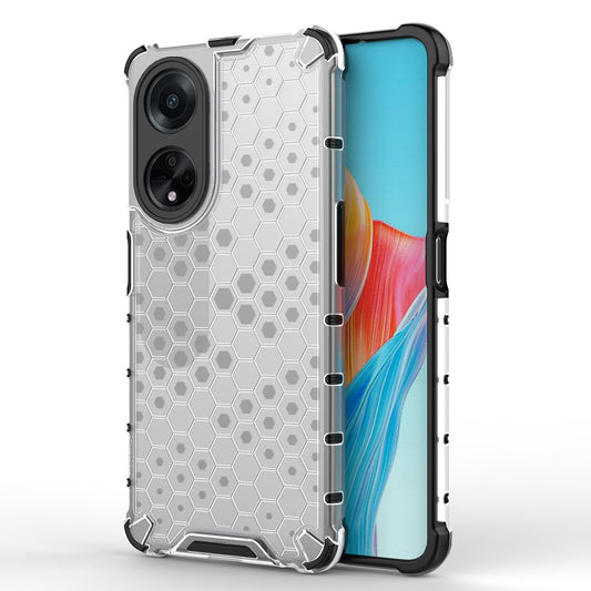 Uniqkart for Oppo A98 5G Anti-drop Phone Case TPU+PC Honeycomb Texture Cover - Grey