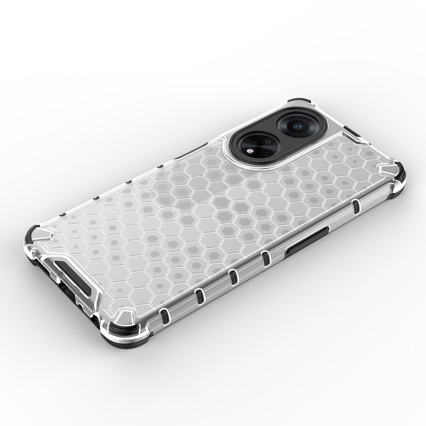 Uniqkart for Oppo A98 5G Anti-drop Phone Case TPU+PC Honeycomb Texture Cover - Grey