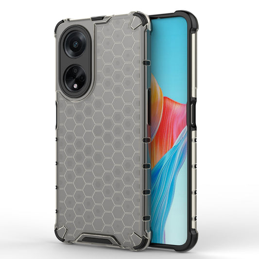 Uniqkart for Oppo A98 5G Anti-drop Phone Case TPU+PC Honeycomb Texture Cover - Black