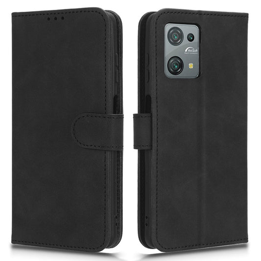 Uniqkart for Blackview Oscal C30 Skin-touch PU Leather Wallet Case Full Protection Stand Phone Cover - Black