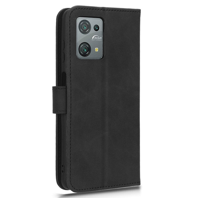 Uniqkart for Blackview Oscal C30 Skin-touch PU Leather Wallet Case Full Protection Stand Phone Cover - Black