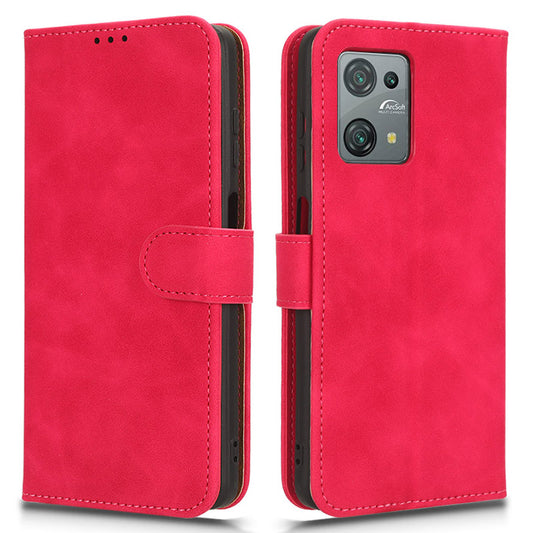 Uniqkart for Blackview Oscal C30 Skin-touch PU Leather Wallet Case Full Protection Stand Phone Cover - Rose