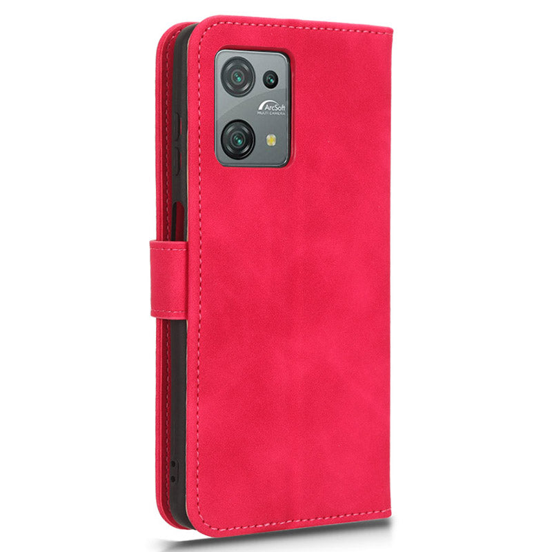 Uniqkart for Blackview Oscal C30 Skin-touch PU Leather Wallet Case Full Protection Stand Phone Cover - Rose