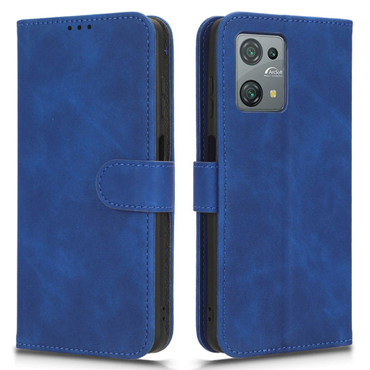 Uniqkart for Blackview Oscal C30 Skin-touch PU Leather Wallet Case Full Protection Stand Phone Cover - Blue
