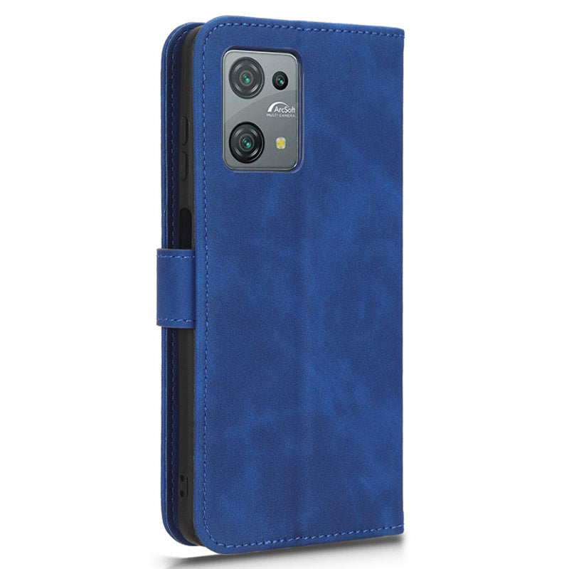 Uniqkart for Blackview Oscal C30 Skin-touch PU Leather Wallet Case Full Protection Stand Phone Cover - Blue