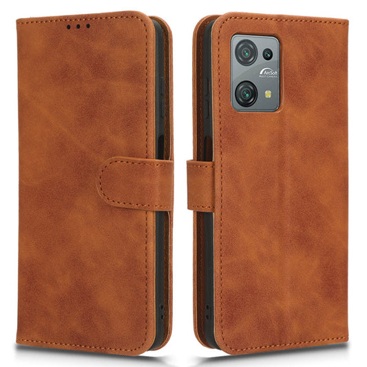 Uniqkart for Blackview Oscal C30 Skin-touch PU Leather Wallet Case Full Protection Stand Phone Cover - Brown