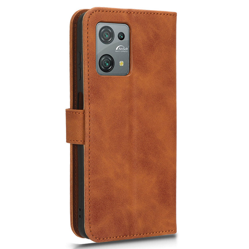 Uniqkart for Blackview Oscal C30 Skin-touch PU Leather Wallet Case Full Protection Stand Phone Cover - Brown