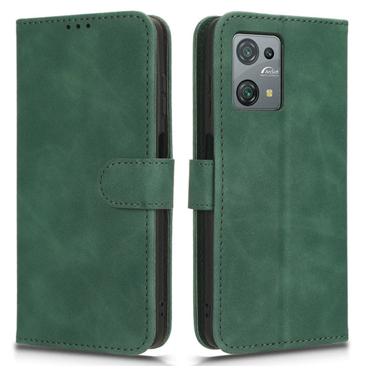 Uniqkart for Blackview Oscal C30 Skin-touch PU Leather Wallet Case Full Protection Stand Phone Cover - Green