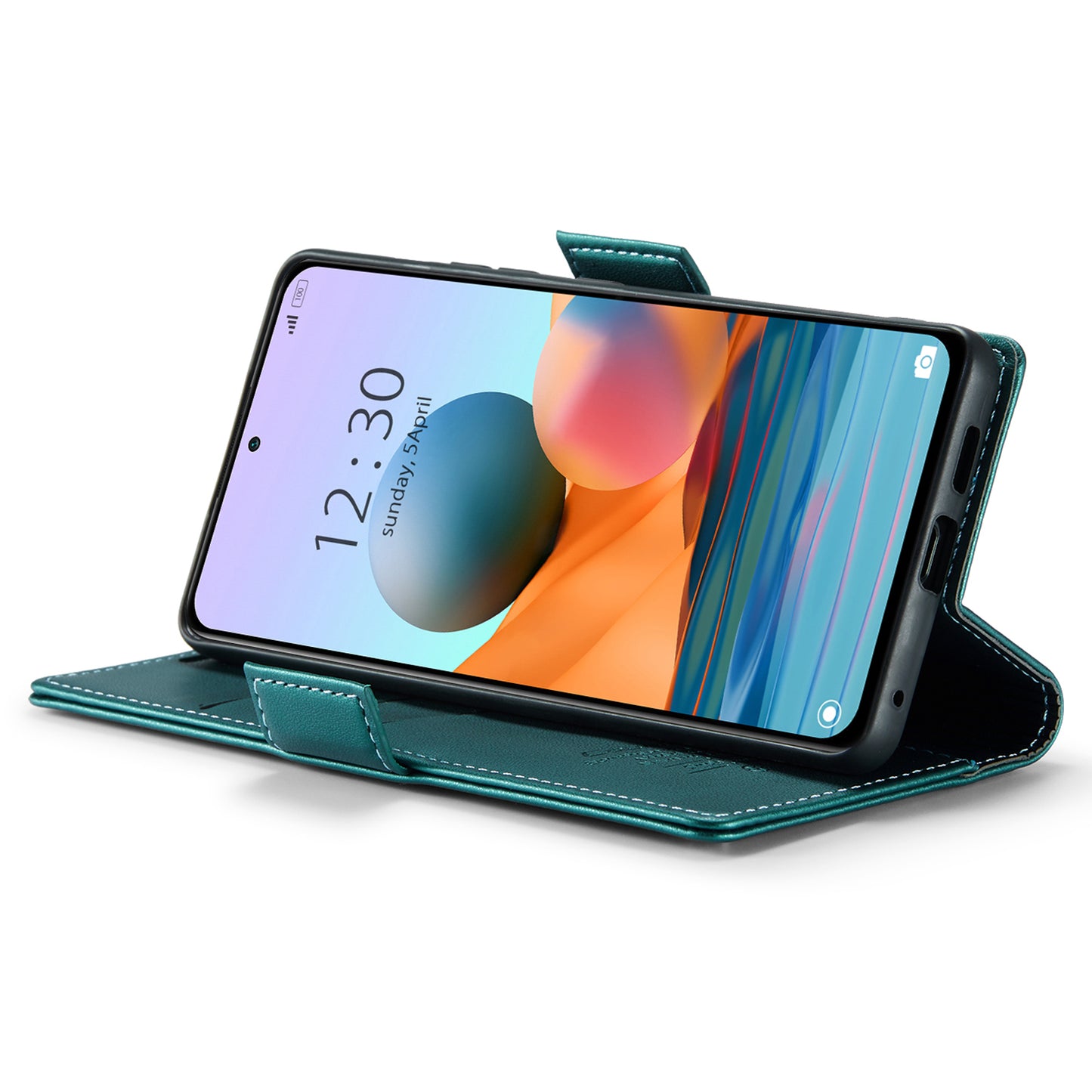 Caseme 023 Series Phone Case for Xiaomi Redmi Note 10 Pro 4G (India) / (Global) / Note 10 Pro Max 4G RFID Blocking Wallet Stand Leather Cover - Green