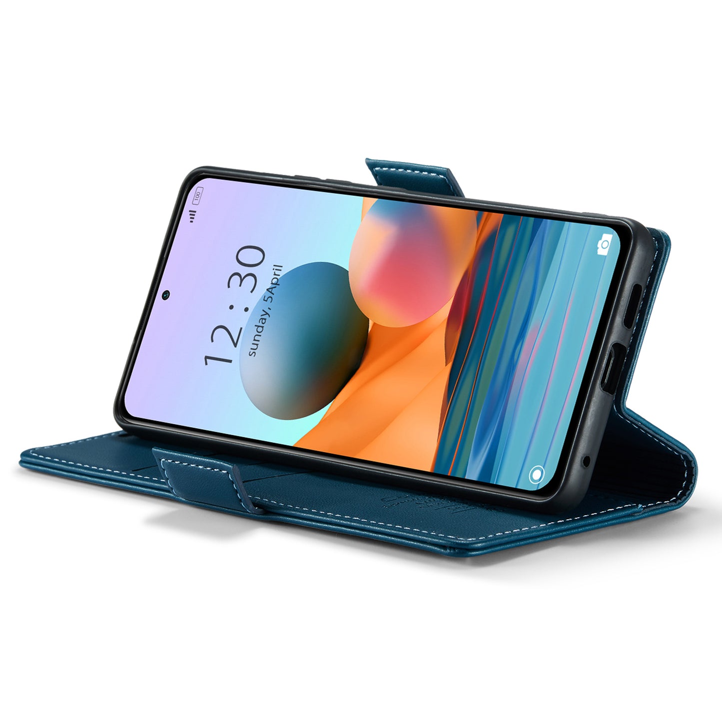 Caseme 023 Series Phone Case for Xiaomi Redmi Note 10 Pro 4G (India) / (Global) / Note 10 Pro Max 4G RFID Blocking Wallet Stand Leather Cover - Blue